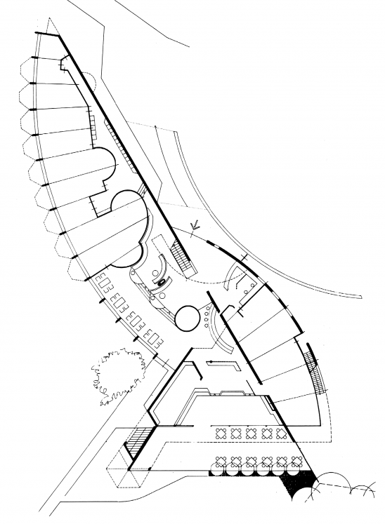 Seehotel Ambach Grundriss des Erdgeschosses, Architekt Othmar Barth